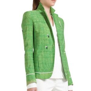 Akris Punto Soccer Field Print Single Breasted Blazer Women's Sz. 8